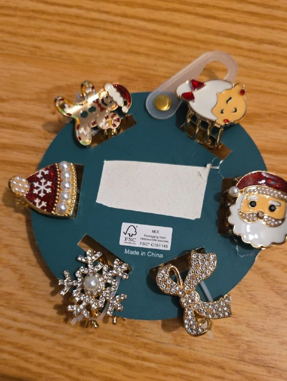 piper•k Holiday Hair Clip Set for Kids - Red, White, Gold